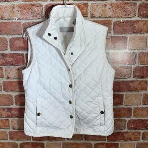 Liz Claiborne White Quilted puffer Vest sz:SP
